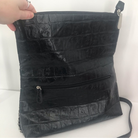 Vegan Leather Convertible Crossbody Fold Over Handbag - Picture 6 of 13